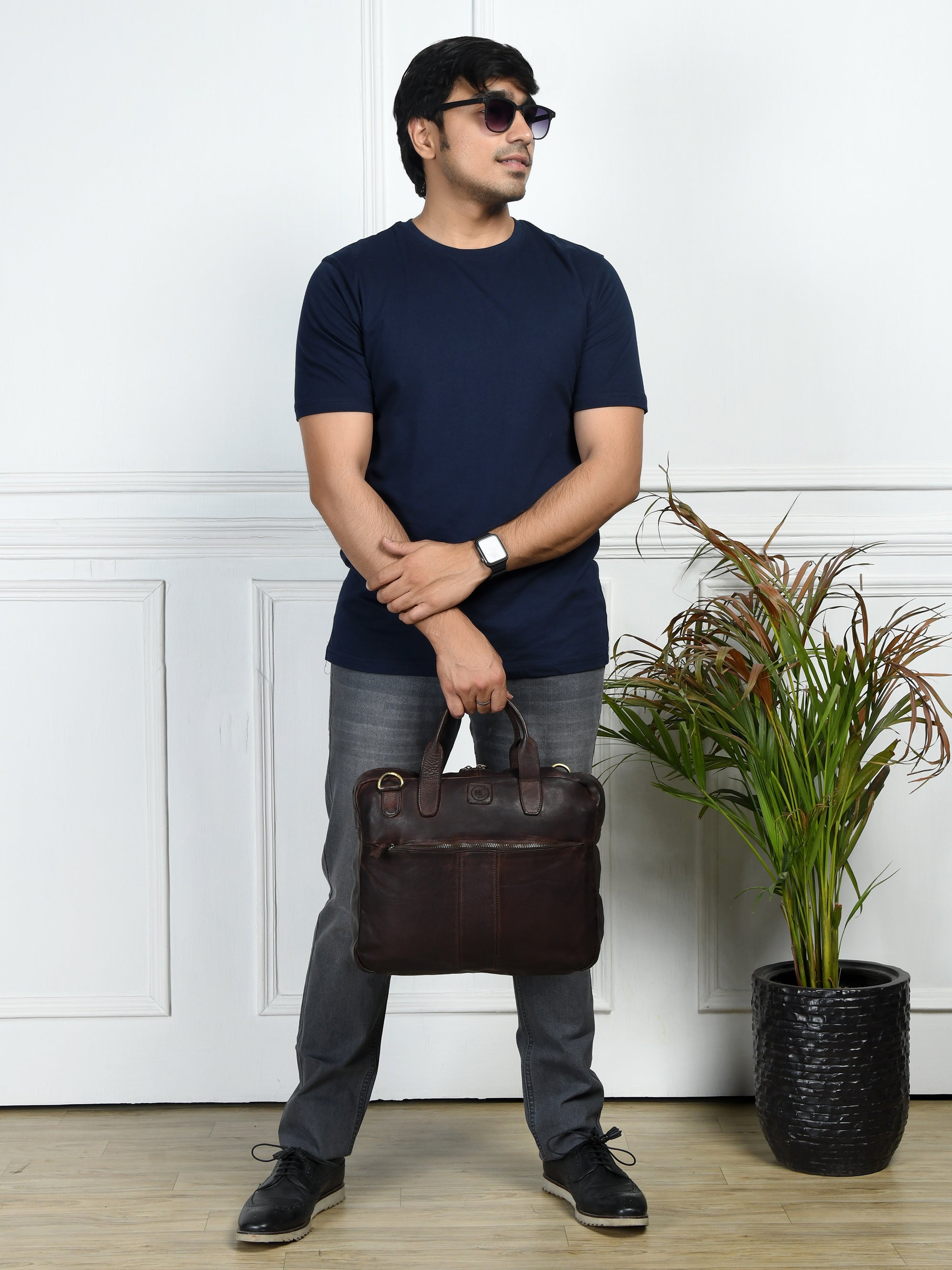 Voyager Premium Leather Laptop Bag